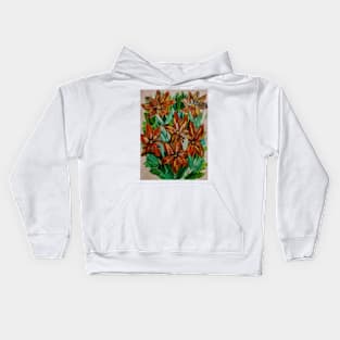 Abstract flowers in metallic paint and painted Kids Hoodie